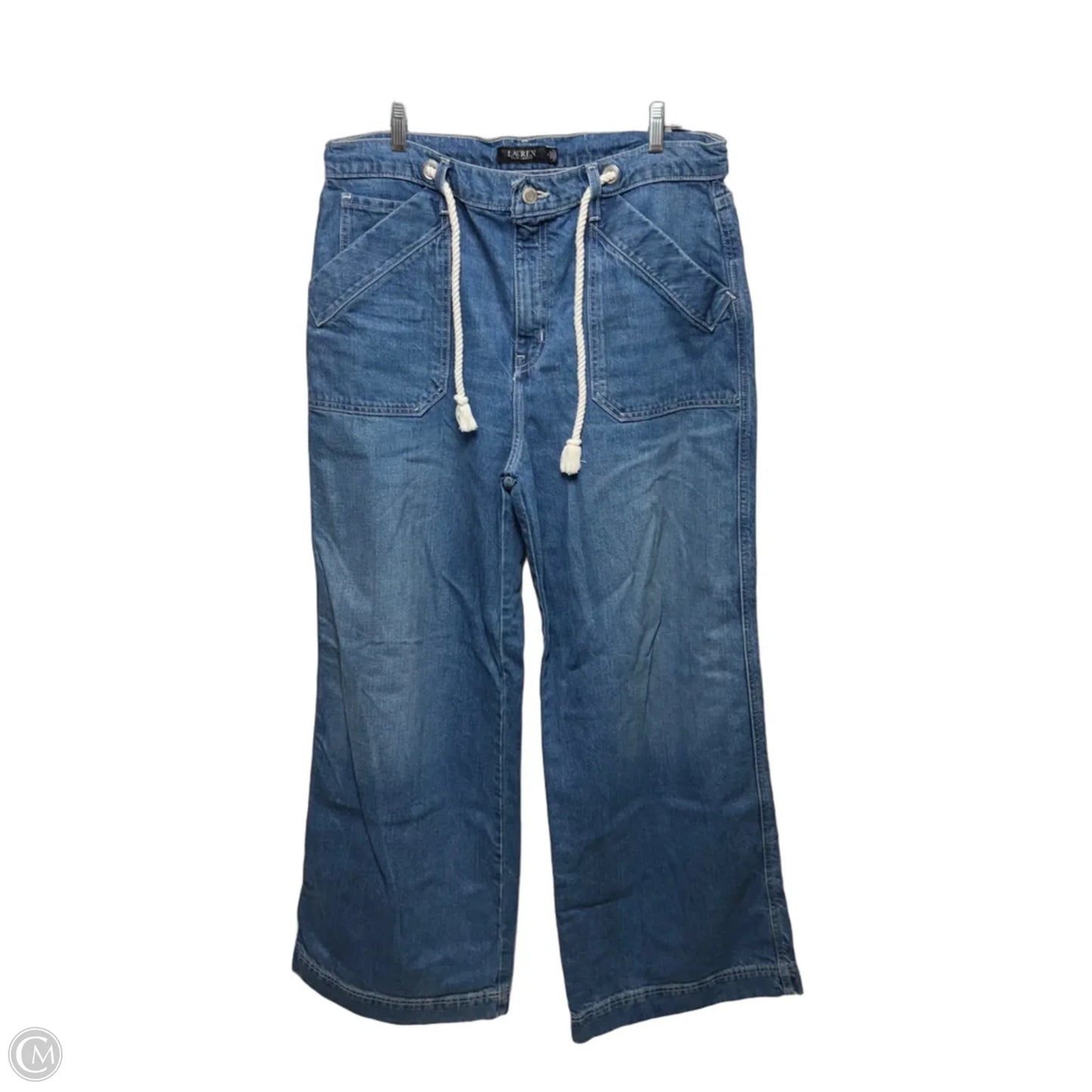 Jeans Wide Leg By Lauren By Ralph Lauren In Blue Denim, Size: 14