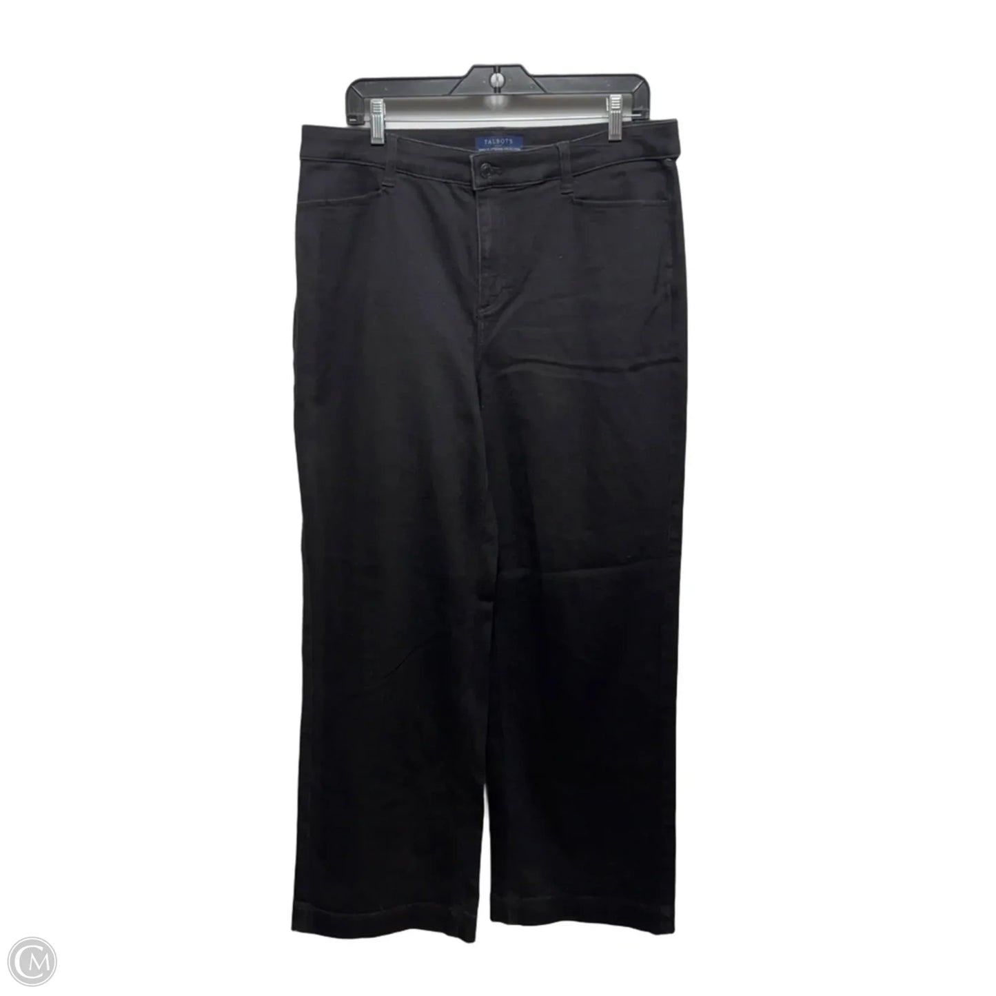 Jeans Wide Leg By Talbots In Black Denim, Size: 14