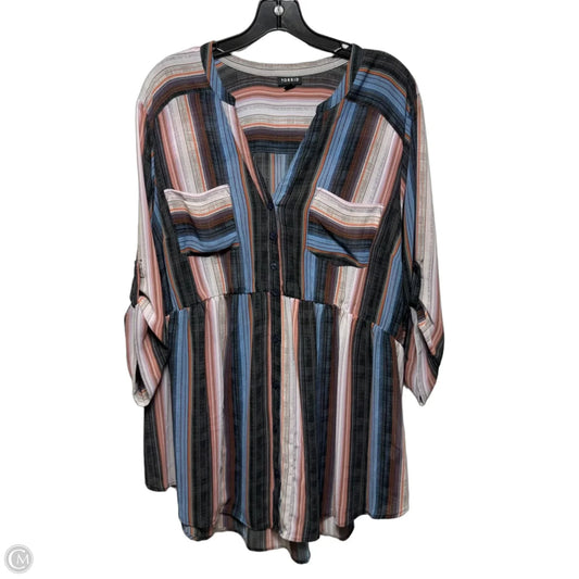Top Long Sleeve By Torrid In Striped Pattern, Size: 3x