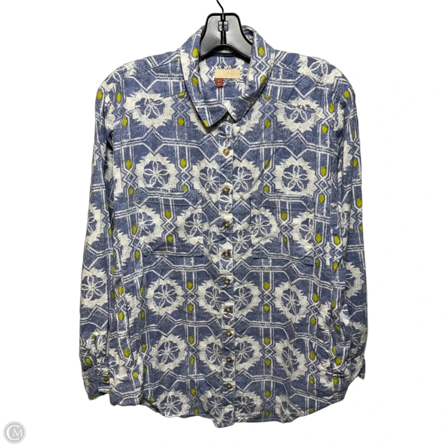 Top Long Sleeve By Pilcro In Geometric Pattern, Size: M