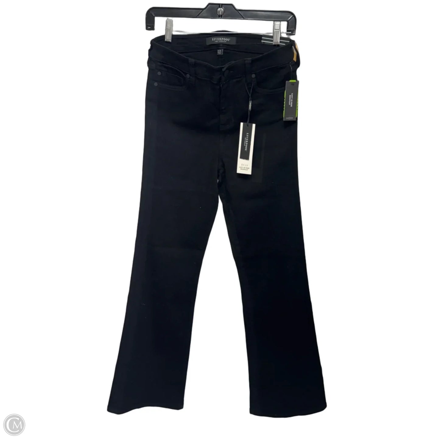 Lucy Hi-Rise Boot Cut Jeans  By Liverpool In Black Rinse Denim, Size: 6/28