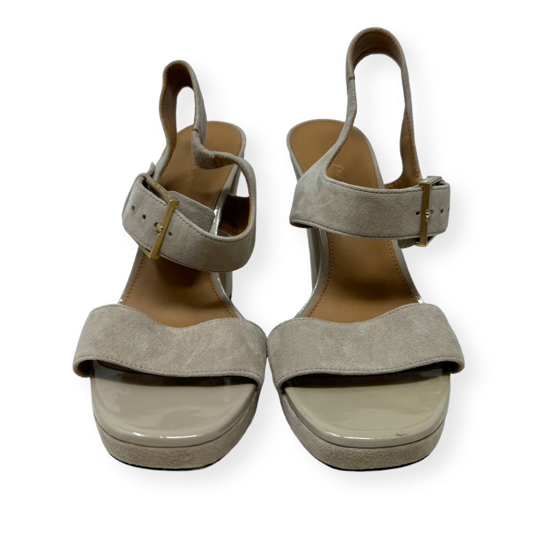 Taupe Shoes Heels Block Calvin Klein, Size 8