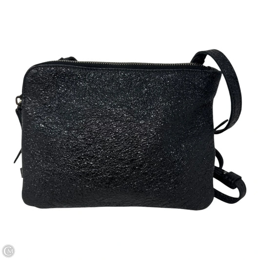 Crinkled Leather Double Zip Crossbody Leather By Eileen Fisher, Size: Medium