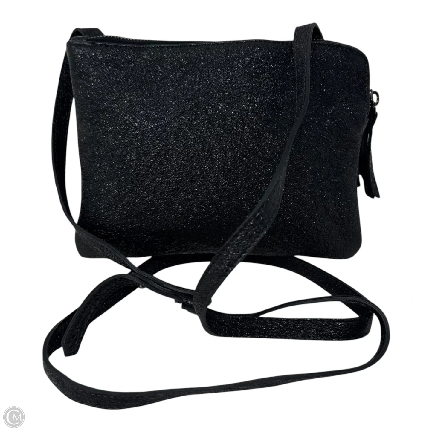 Crinkled Leather Double Zip Crossbody Leather By Eileen Fisher, Size: Medium