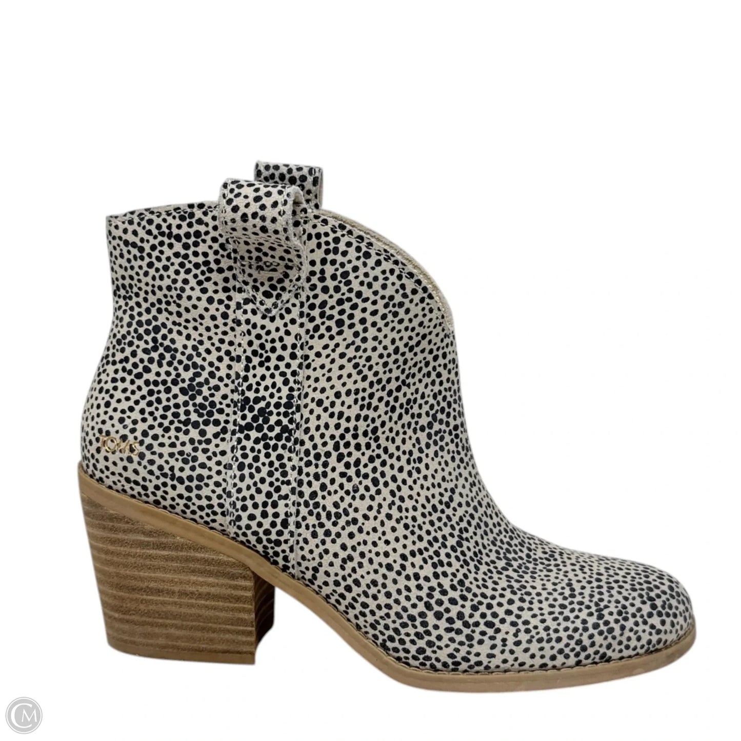 Constance Pull-On Heeled Boots By Toms In Macadamia Mini Cheetah Suede, Size: 7.5