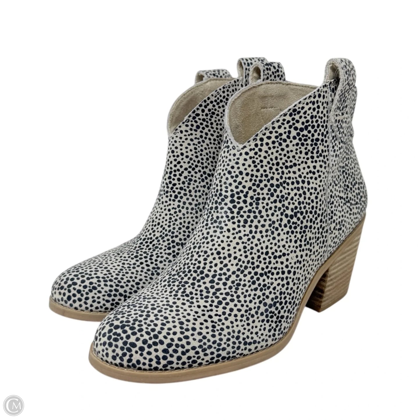Constance Pull-On Heeled Boots By Toms In Macadamia Mini Cheetah Suede, Size: 7.5