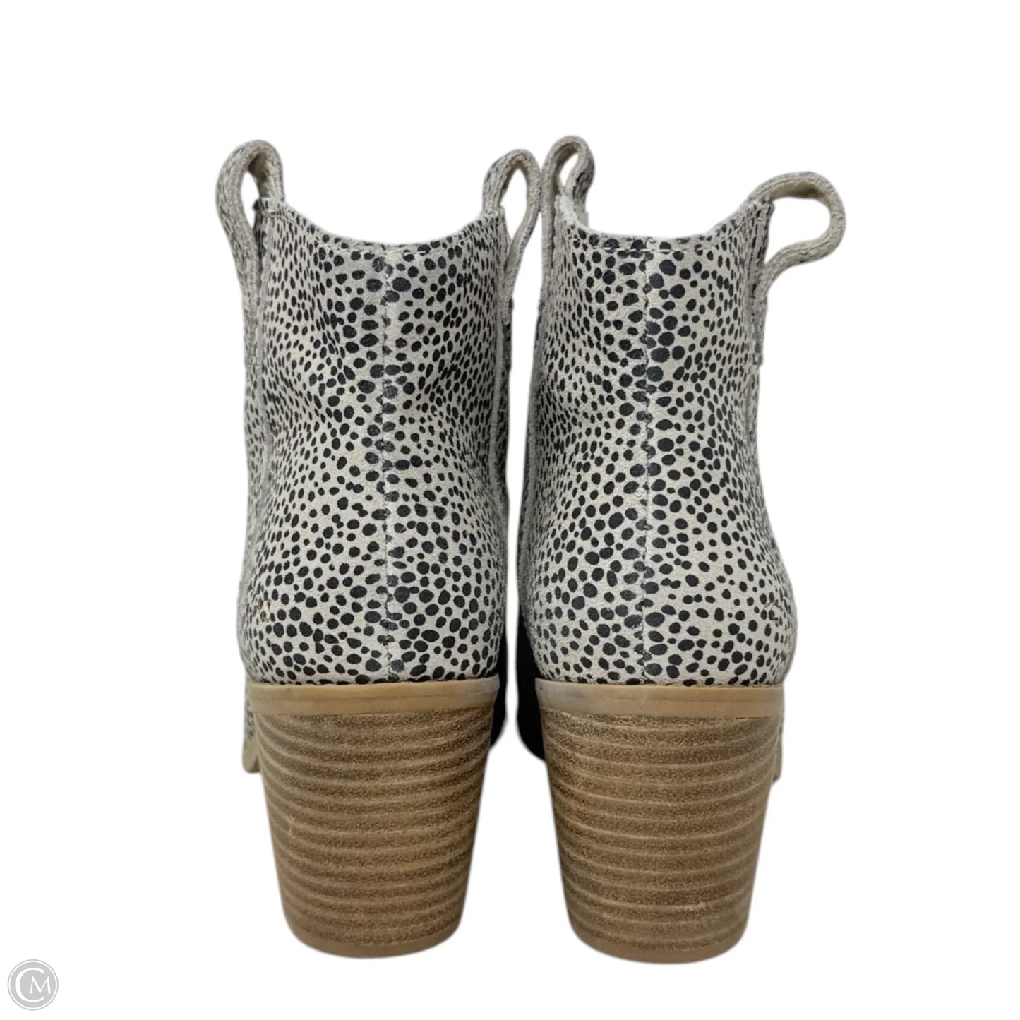 Constance Pull-On Heeled Boots By Toms In Macadamia Mini Cheetah Suede, Size: 7.5
