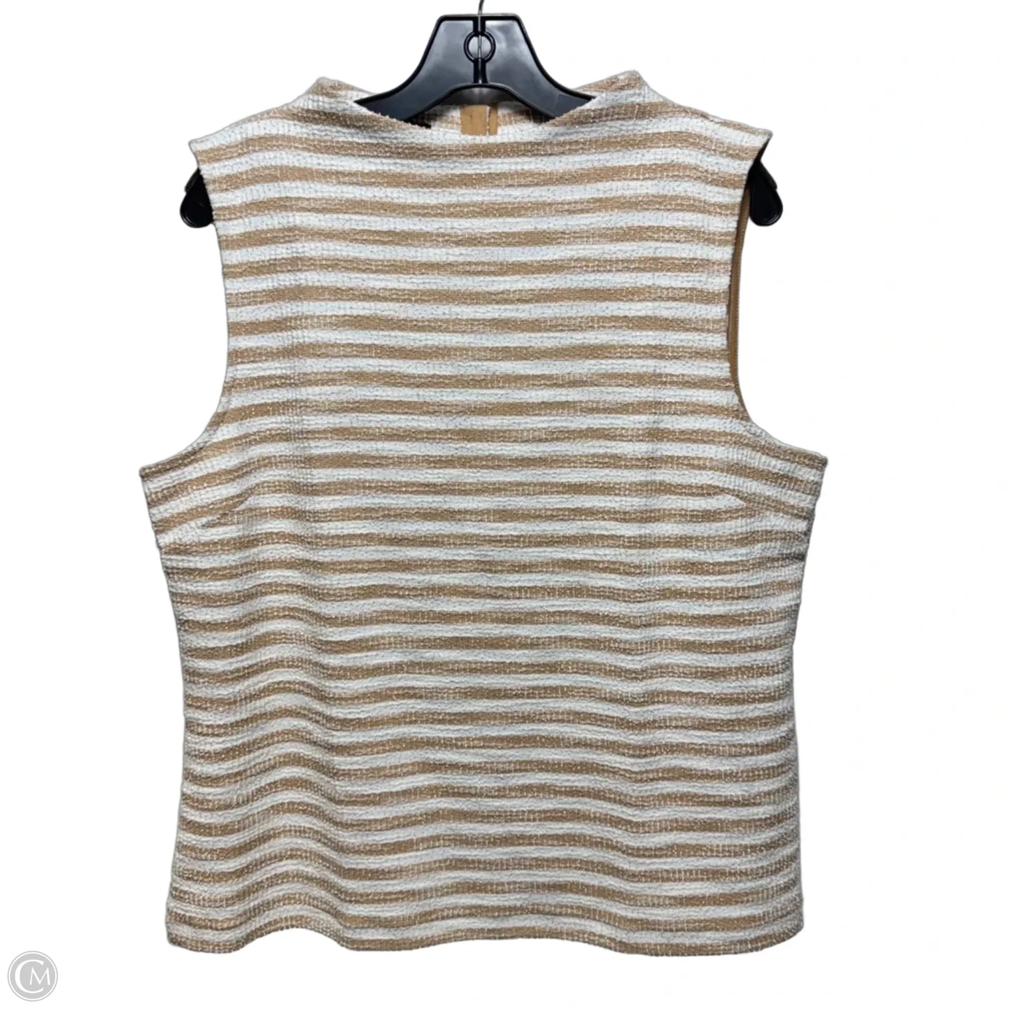 Button Back Top Sleeveless By Talbots In Striped Pattern, Size: L