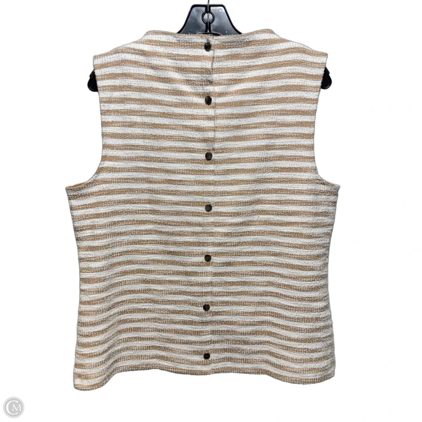 Button Back Top Sleeveless By Talbots In Striped Pattern, Size: L