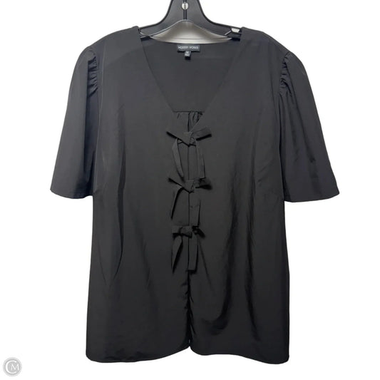 Bow Top Short Sleeve By Modern Works In Black, Size: 3x