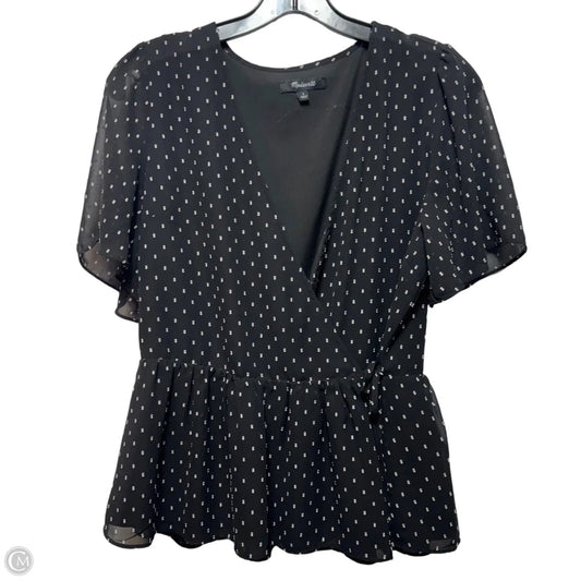 Top Short Sleeve By Madewell In Black & White, Size: S