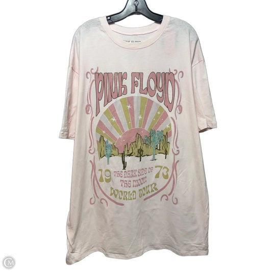 Pink Floyd Graphic Tunic Short Sleeve By Grayson Threads In Pink, Size: L