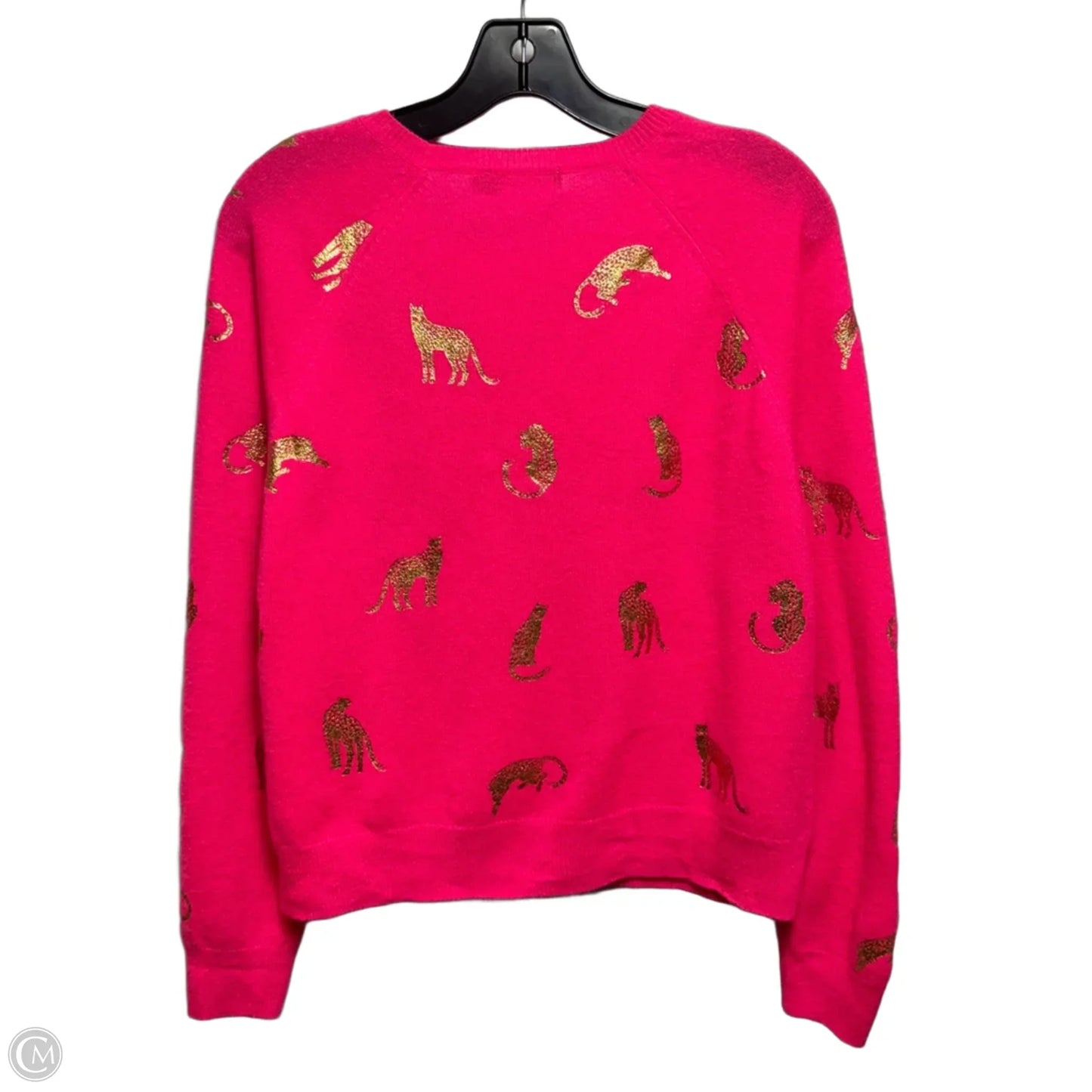 Metallic Cheetah Sweater Cashmere By Brodie In Animal Print, Size: M