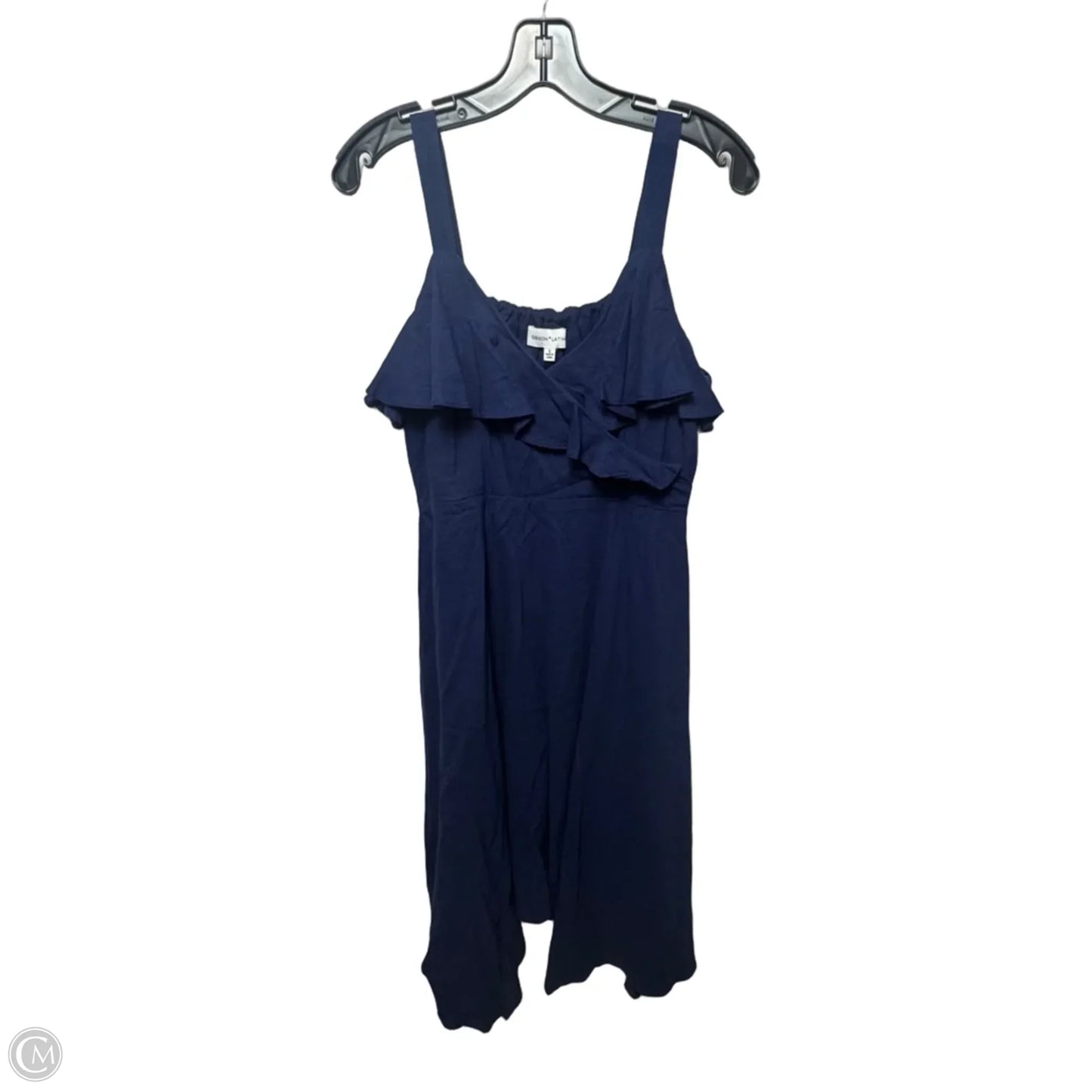 Linen Blend Dress Casual Midi By Gibson And Latimer In Blue, Size: S