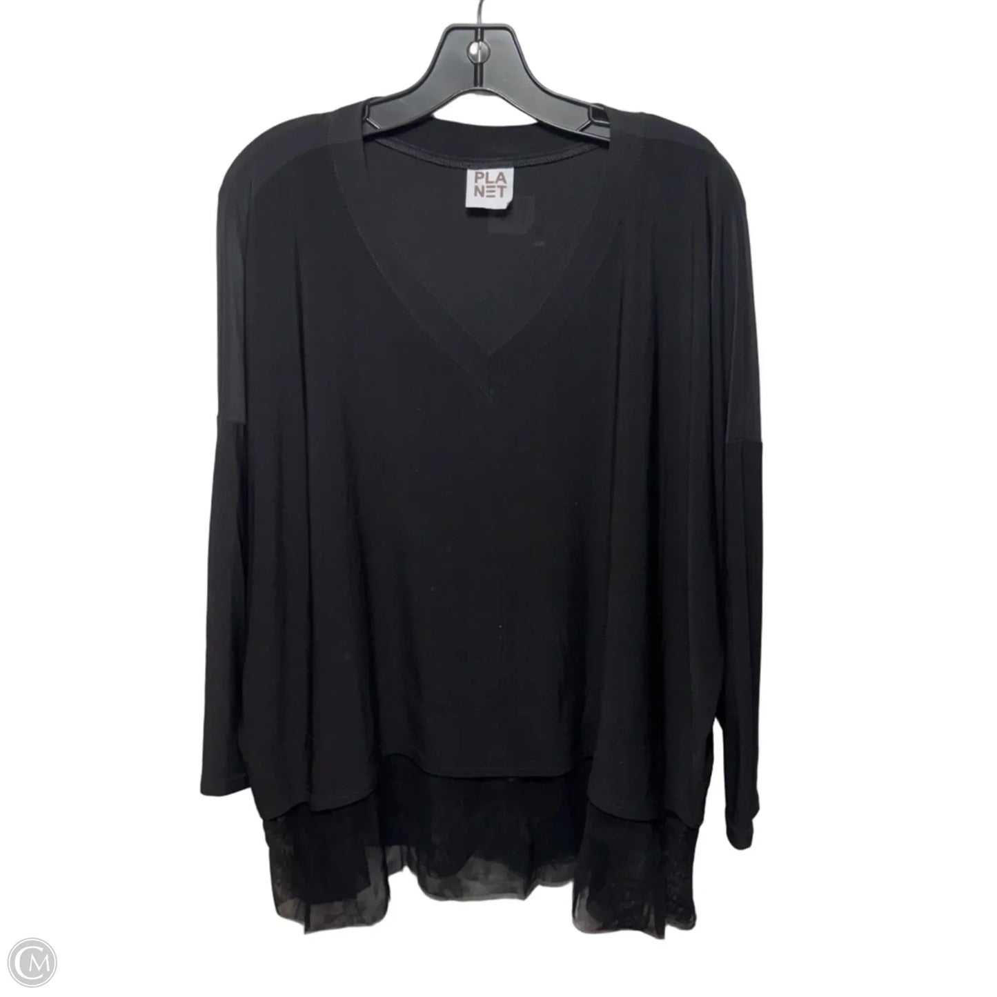 Top Long Sleeve By Planet In Black, Size: Osfm
