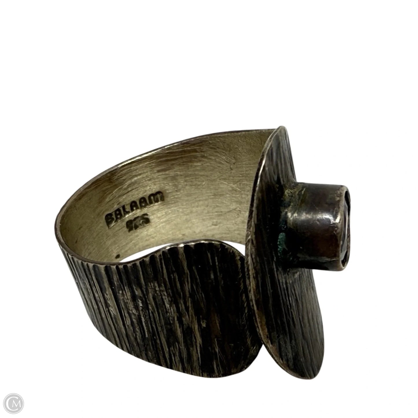 Oxidized Sterling Silver & Aquamarine Wrap Ring By Balaam