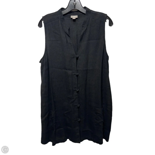 Linen Blend Tunic Sleeveless By J. Jill In Black, Size: L
