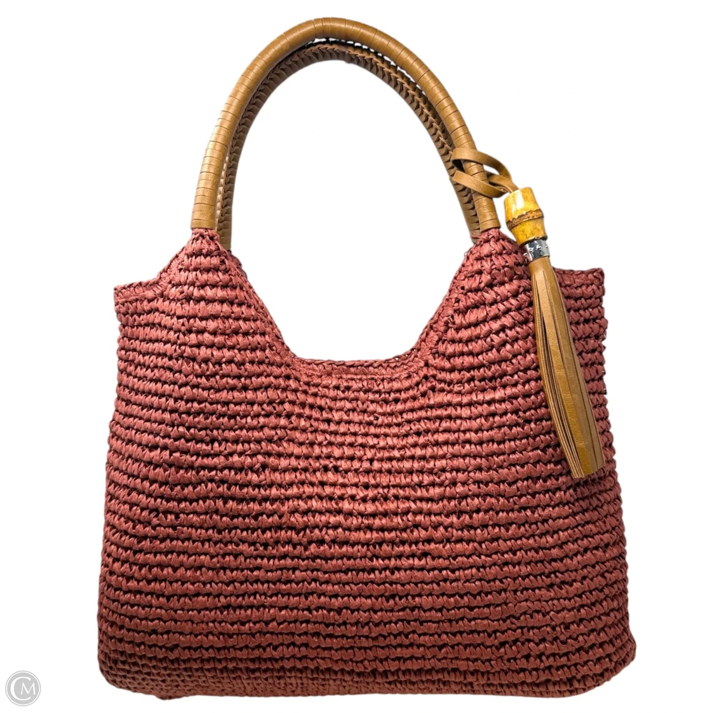 Woven Straw Hobo Bag By Tommy Bahama, Size: Medium
