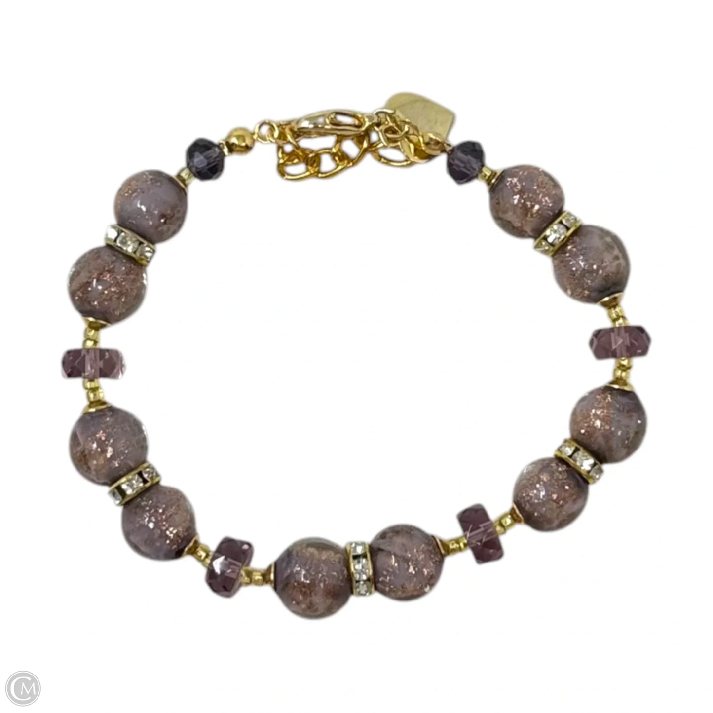 Metallic Glass Beaded Bracelet By Zecchin