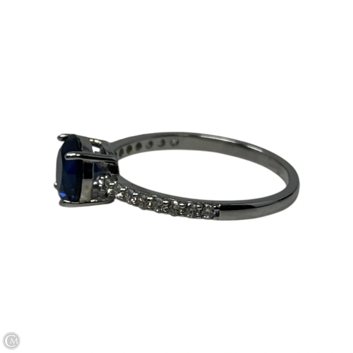 Blue Gem Ring Sterling Silver, Size: 7