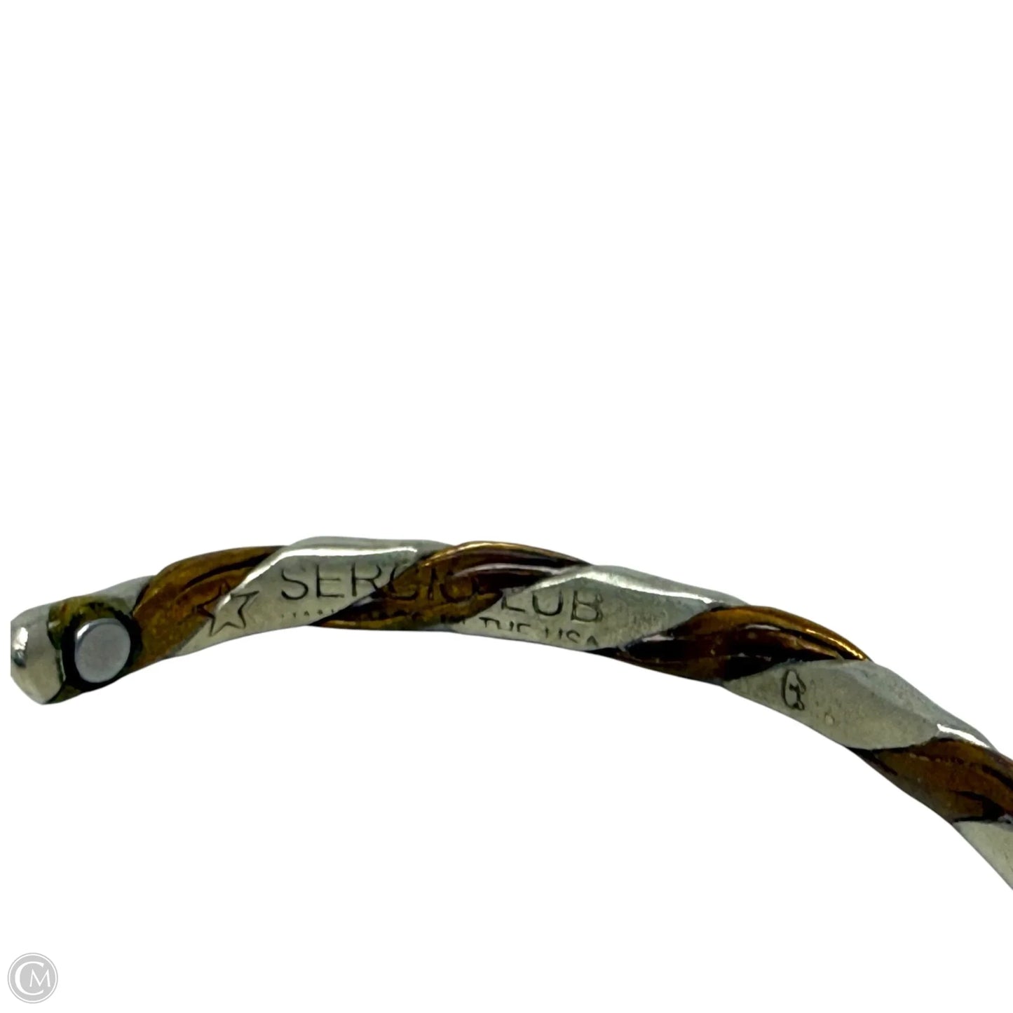 Vintage Silver & Copper Magnetic Cuff Bracelet  By Cmb