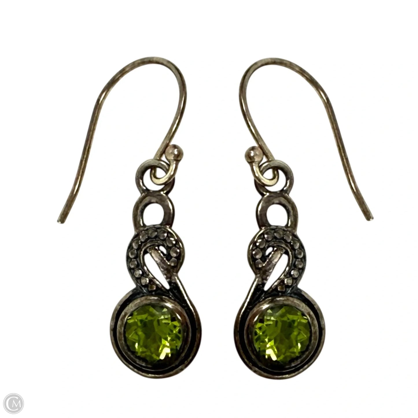Artisan Sterling Silver & Peridot Drop Earrings