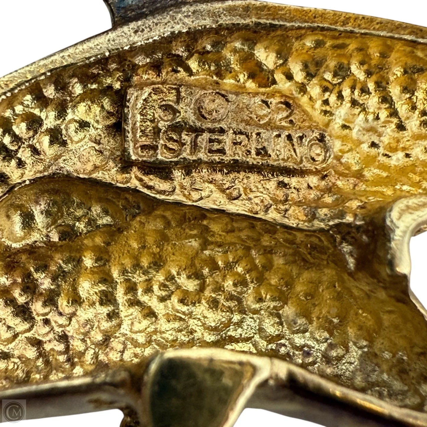 Gold Over Sterling Silver Swimming Dolphins Pendant