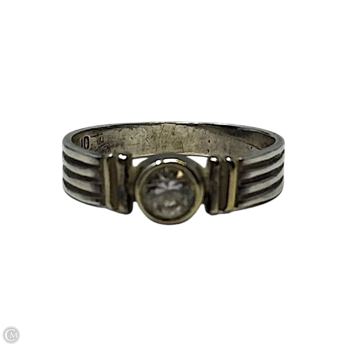 Clear Stone Ring Sterling Silver, Size: 7.5