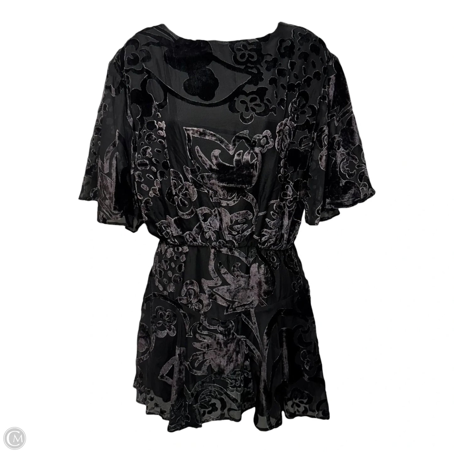 Manuka Burnout Velvet Mini Dress By Free People In Black, Size: Xs