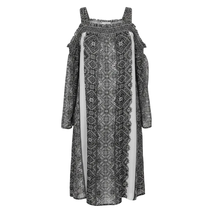 Cold Shoulder Soft Dress By White House Black Market In Black & White, Size: 00