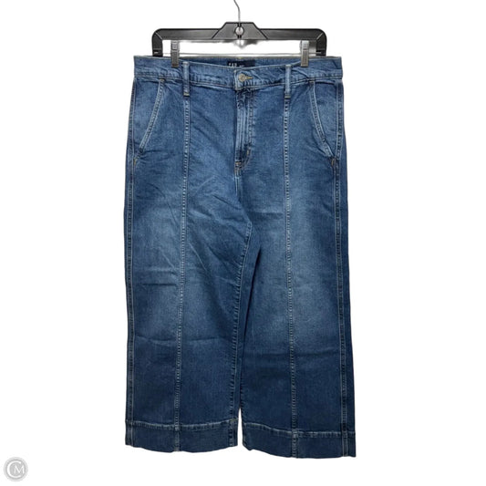High-Rise Wide Leg Crop Jeans By Gap In Blue Denim, Size: 12/31