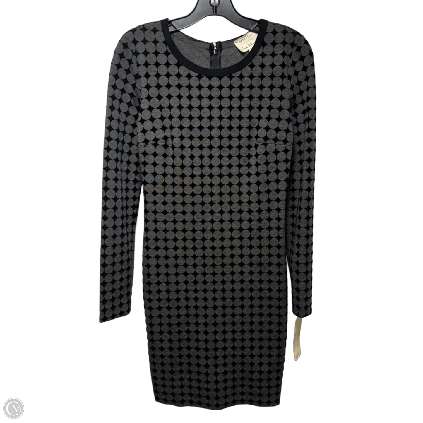 Flocked Dot Ponte Knit Dress By Atlelier by Nicole Miller In Geometric Pattern, Size: S