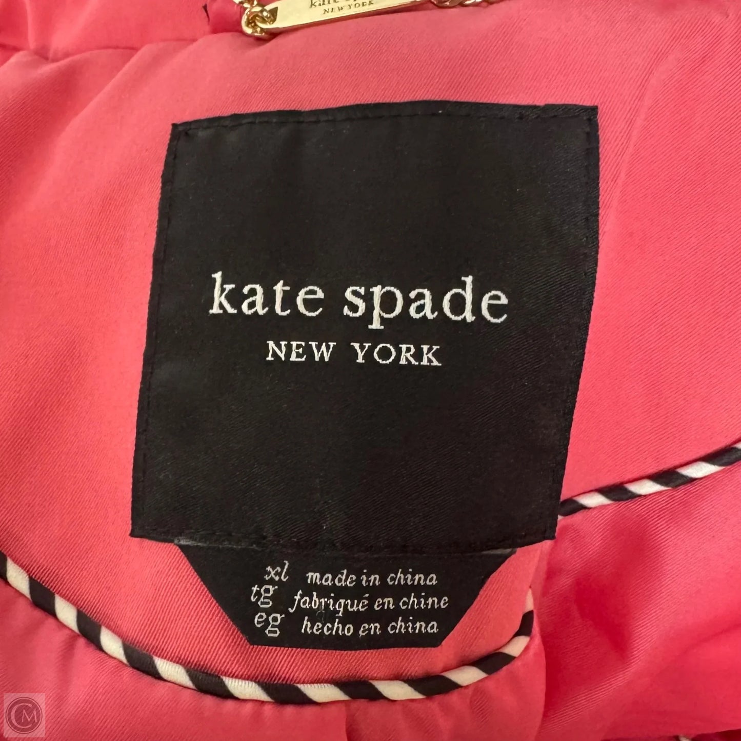AS IS Belted Trench Coat Designer By Kate Spade In Pink, Size: XL