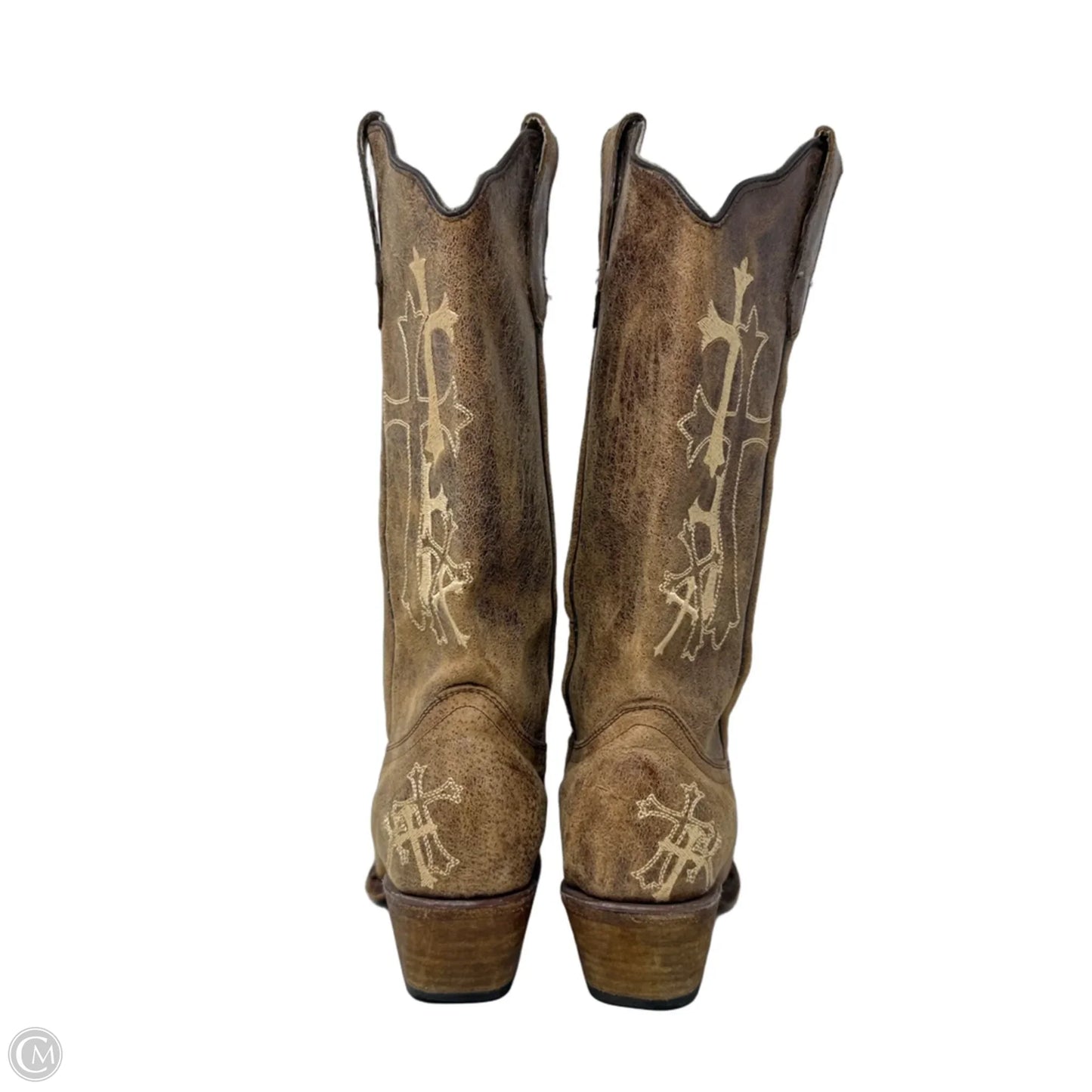 Side Cross Embroidered Square Toe Western Boots
 By Circle G by Corral In Brown, Size: 9