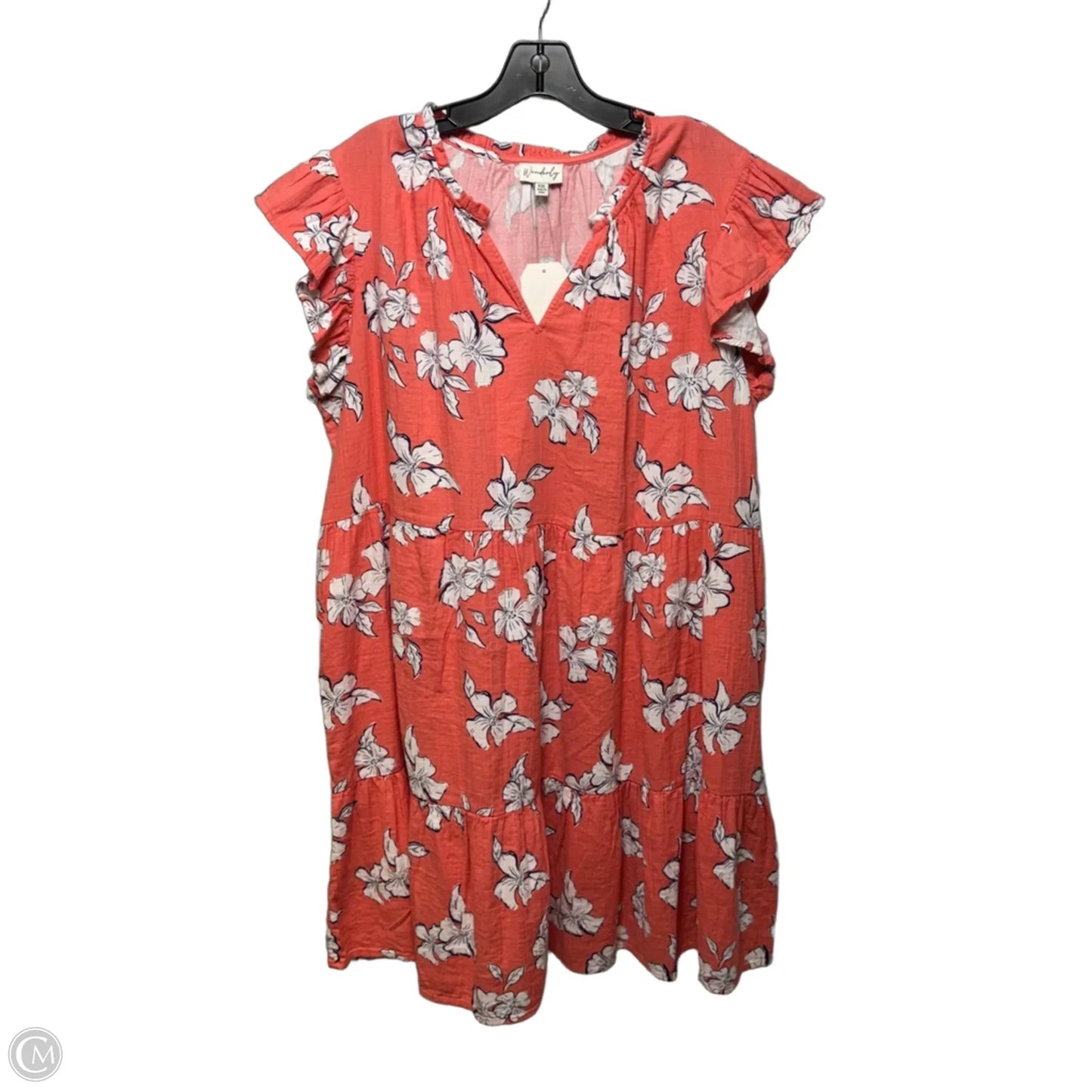 Dress Casual Short By Wonderly In Floral Print, Size: Xxl