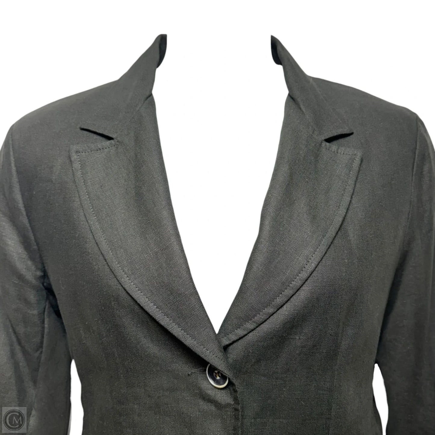 Linen Blazer & Skirt Suit Set By Peruvian Connection In Grey, Size: 14