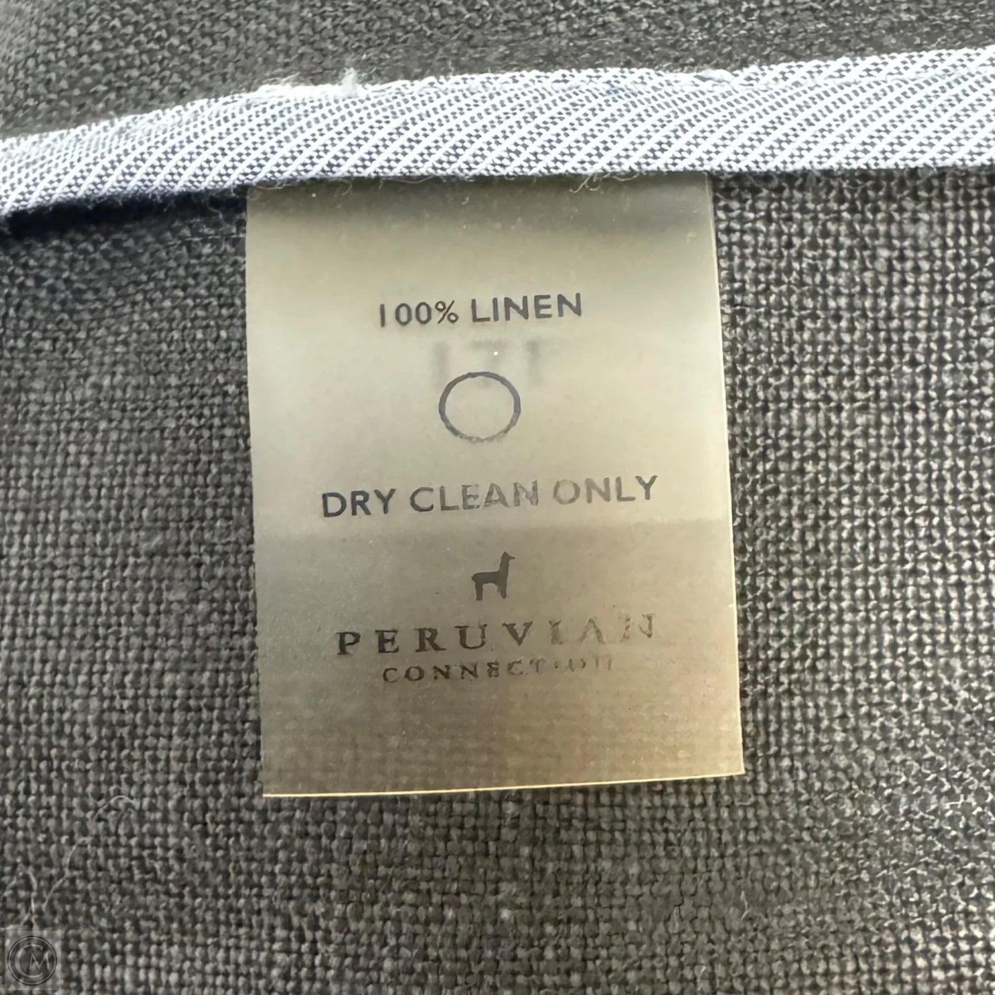 Linen Blazer & Skirt Suit Set By Peruvian Connection In Grey, Size: 14