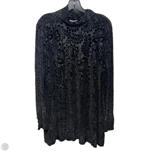 Walden Velvet Burnout Top Long Sleeve By Soft Surroundings In Black, Size: 3x