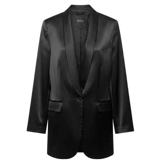 Satin Oversized Blazer By Madewell In Black, Size: 10