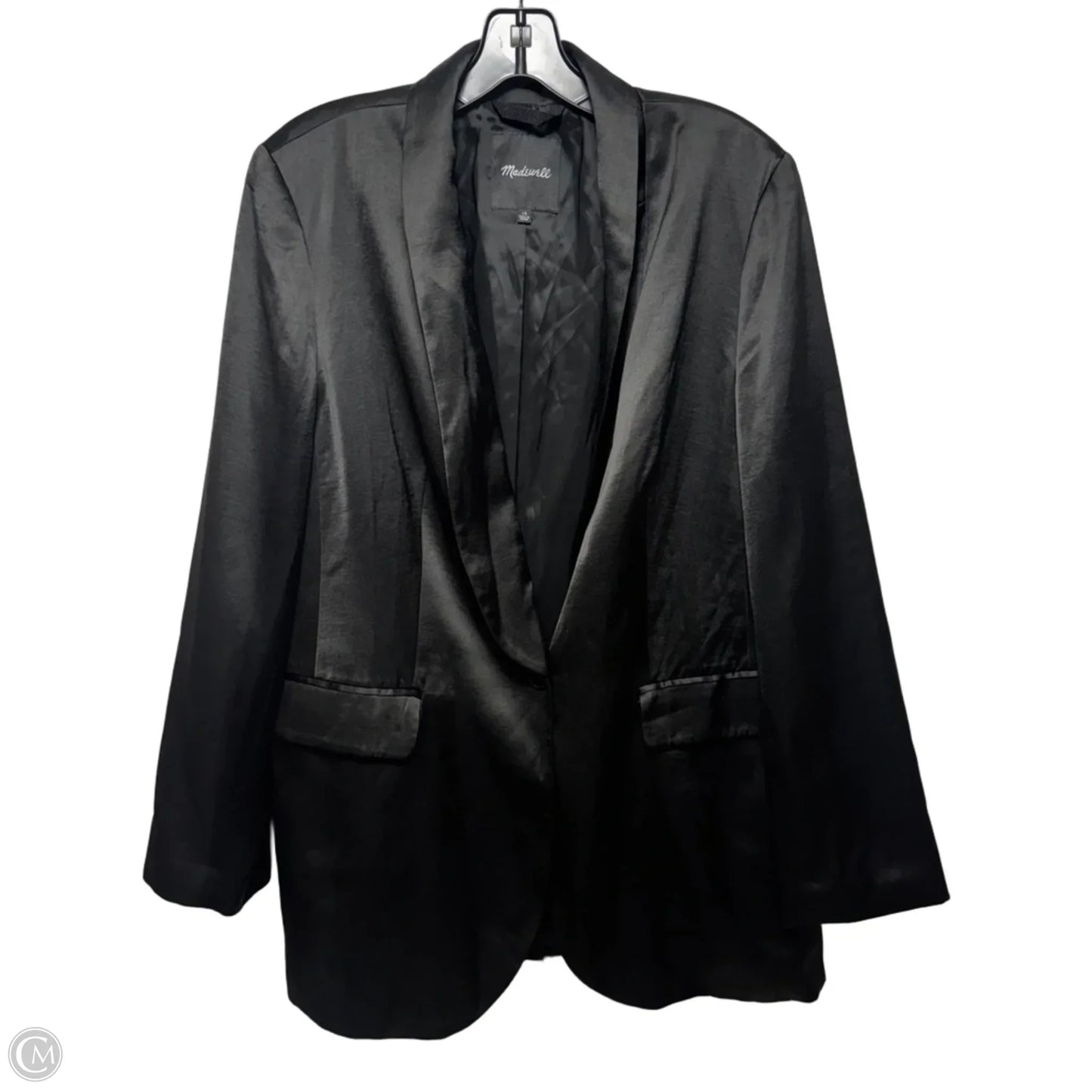 Satin Oversized Blazer By Madewell In Black, Size: 10