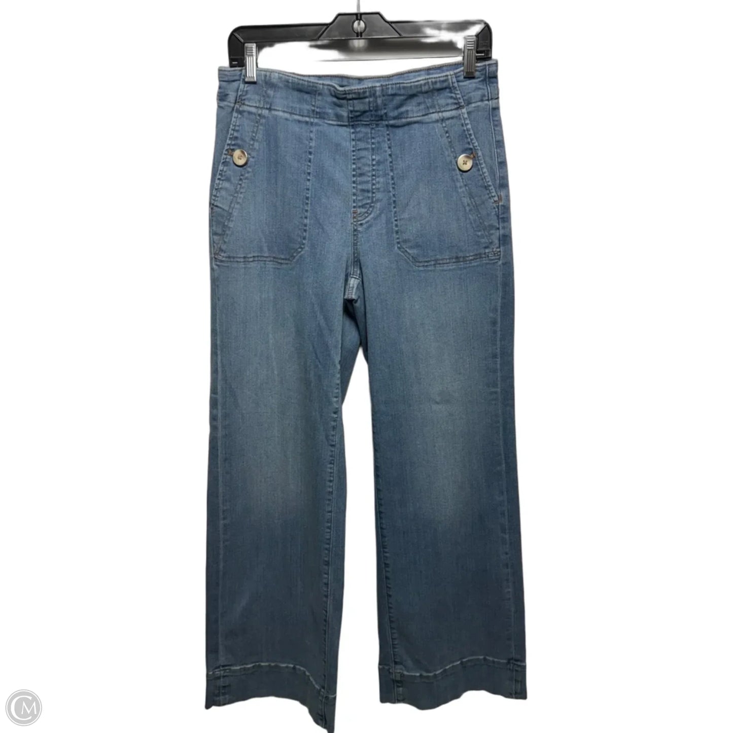 Pull On Wide Leg Jeans By Chicos In Blue Denim, Size: 6