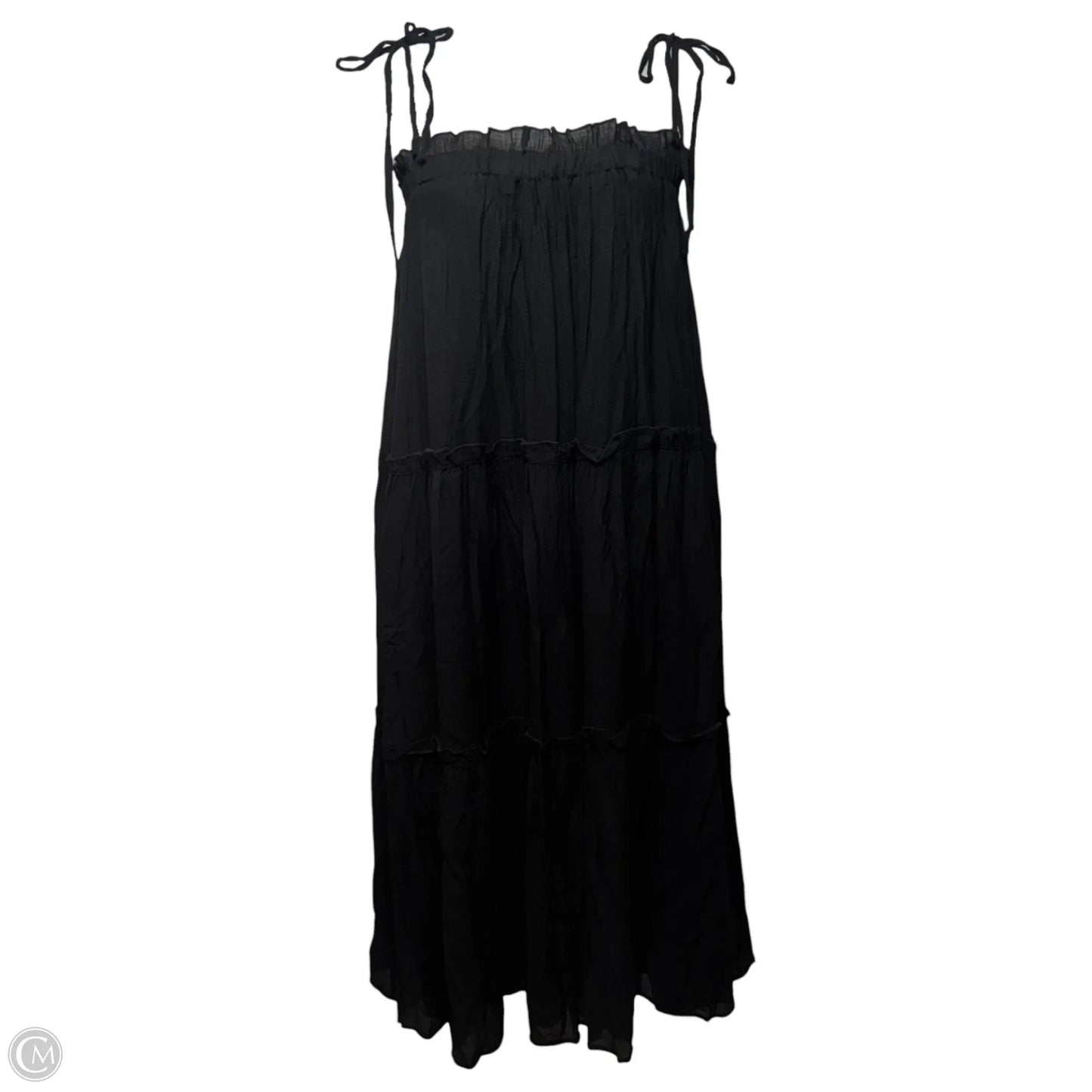 Tiered Tie Strap Dress Casual Maxi By &merci In Black, Size: L