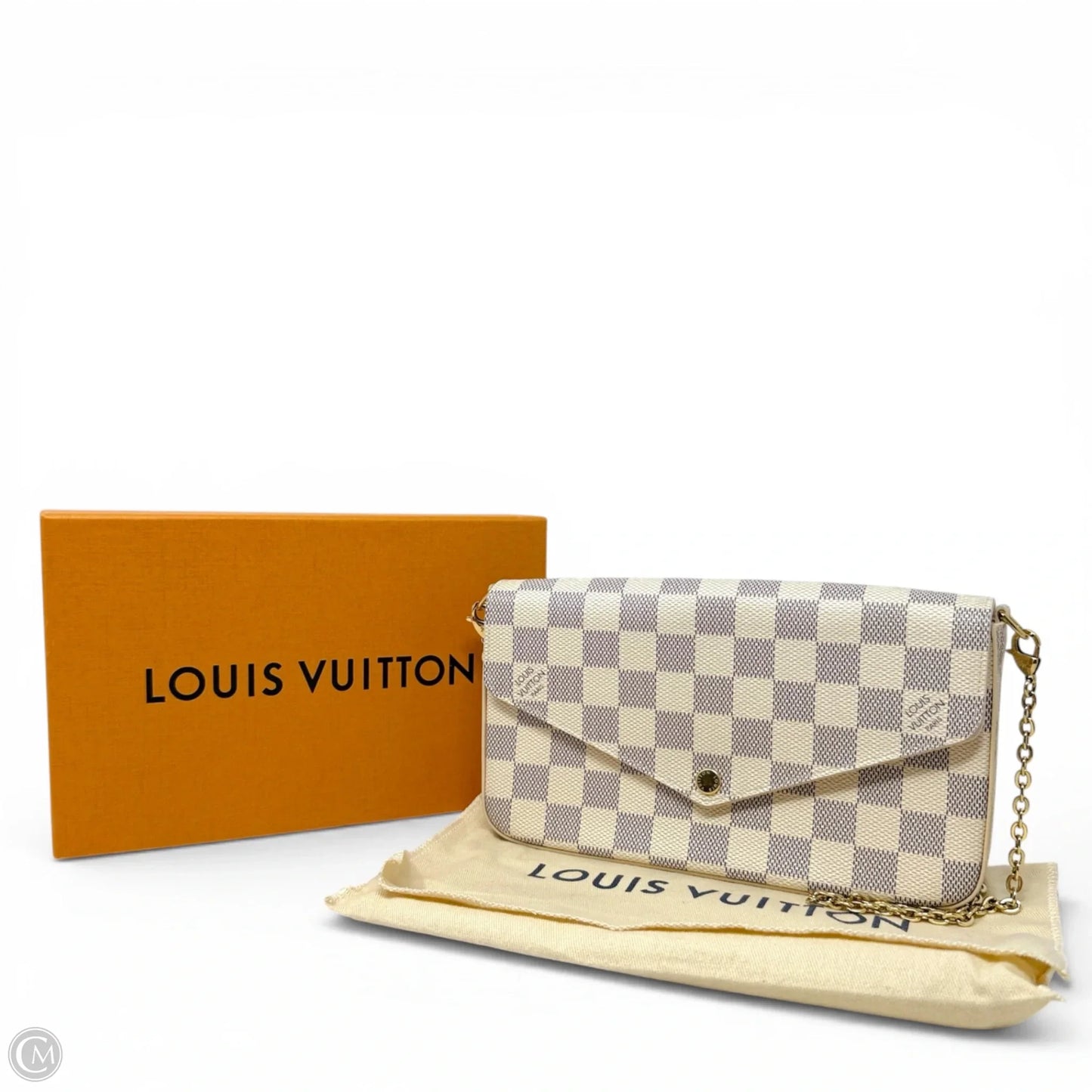 Pochette Félicie In Damier Azur Canvas Luxury Designer By Louis Vuitton, Size: Small