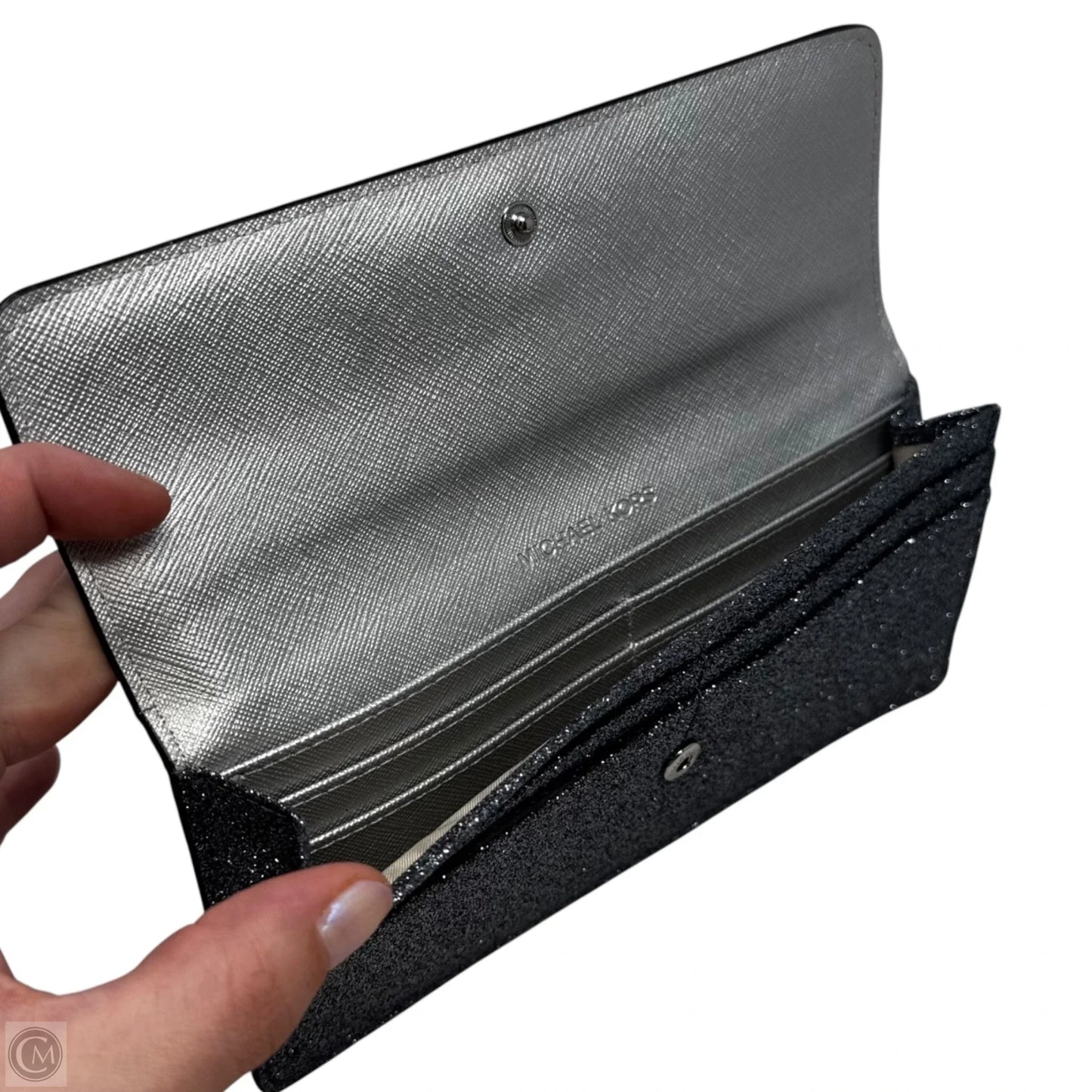 Glitter Flat Wallet Designer By Michael Kors, Size: Large