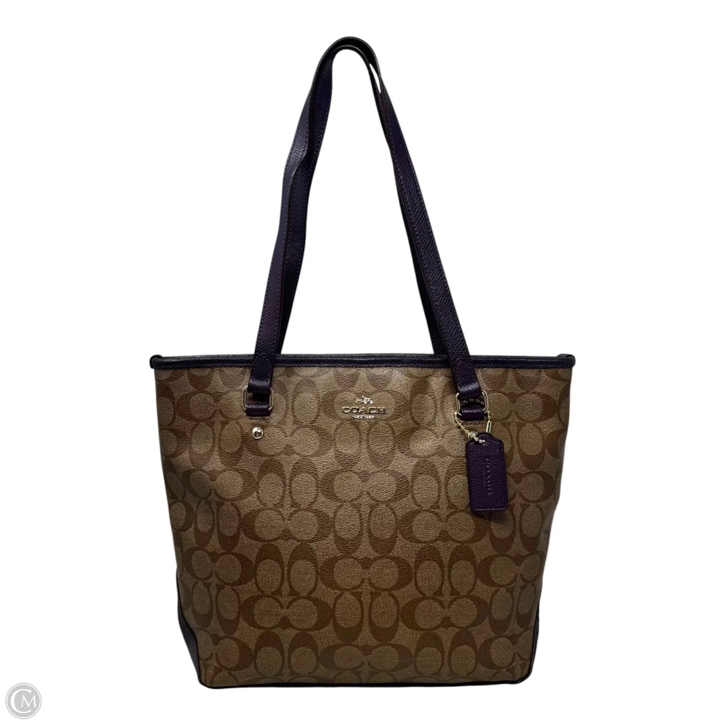 Signature Tote Designer By Coach, Size: Medium
