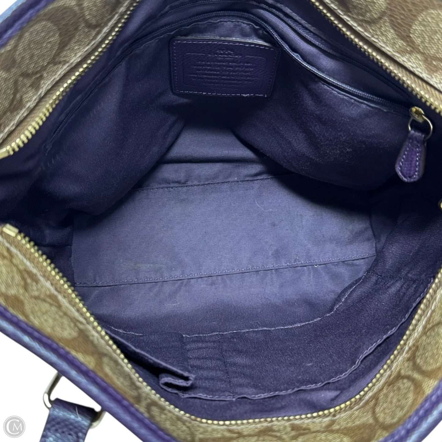 Signature Tote Designer By Coach, Size: Medium