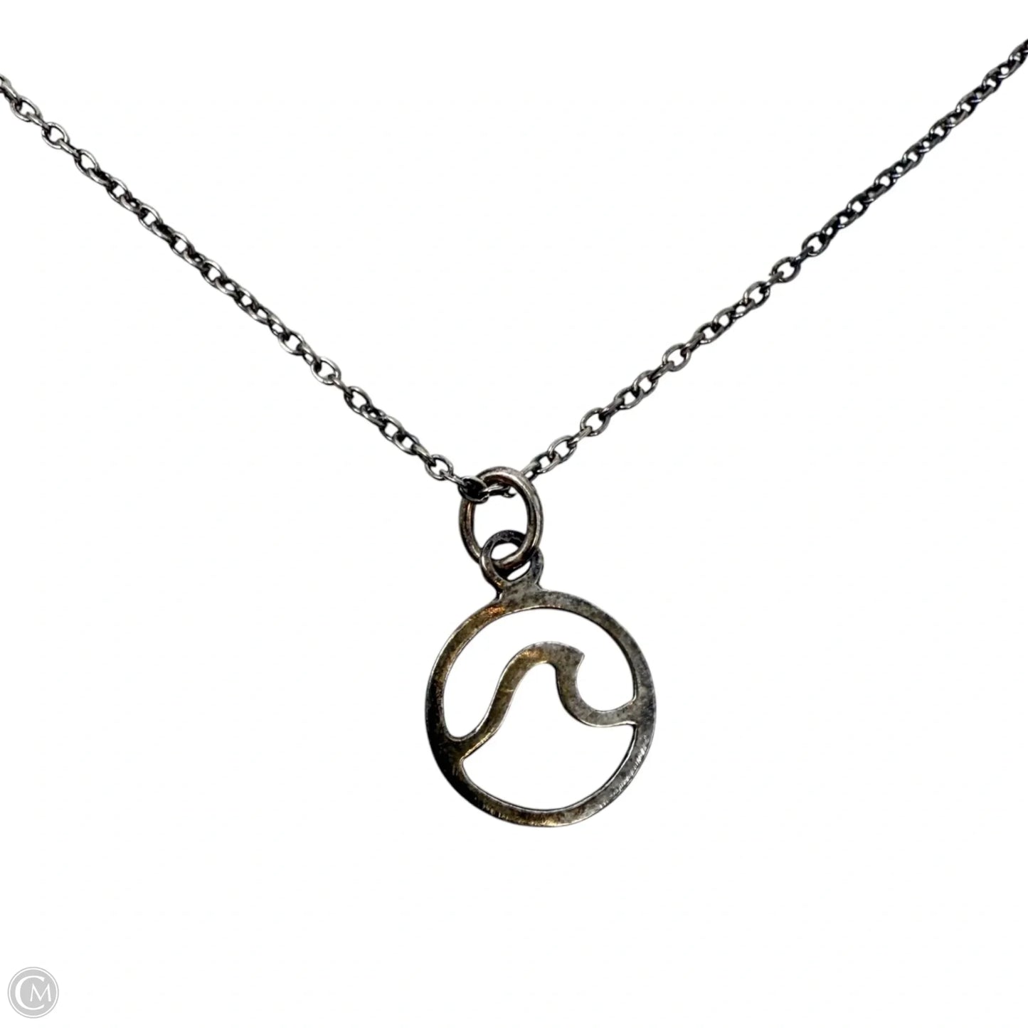 Sterling Silver Wave Pendant Necklace By Puravida