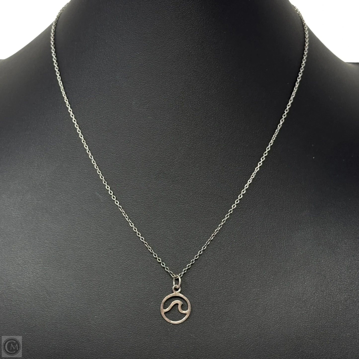 Sterling Silver Wave Pendant Necklace By Puravida