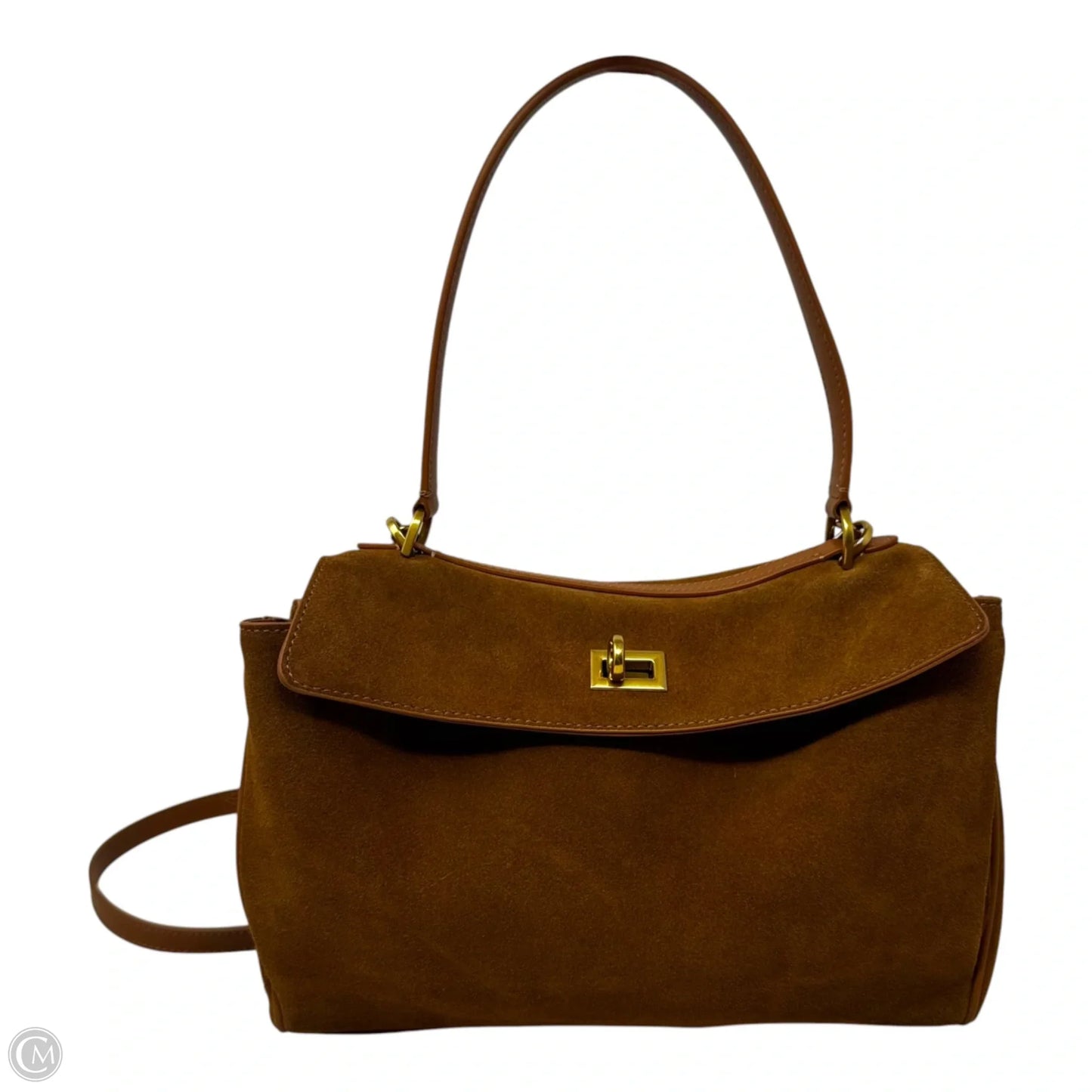 Faux Suede Turnlock Handbag Unbranded, Size: Medium
