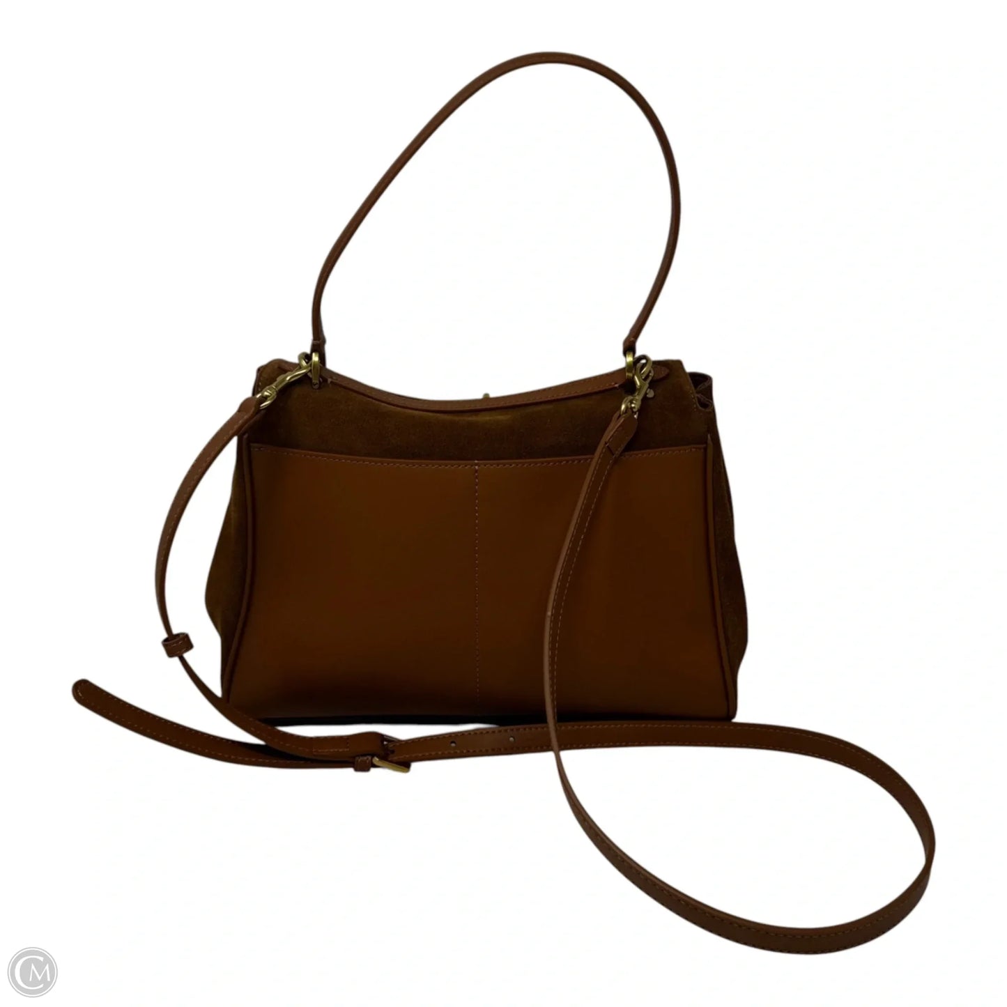 Faux Suede Turnlock Handbag Unbranded, Size: Medium